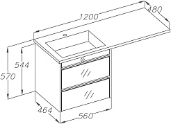 Opadiris Мебель для ванной Фреш 120 L под стиральную машину подвесная белая – фотография-18